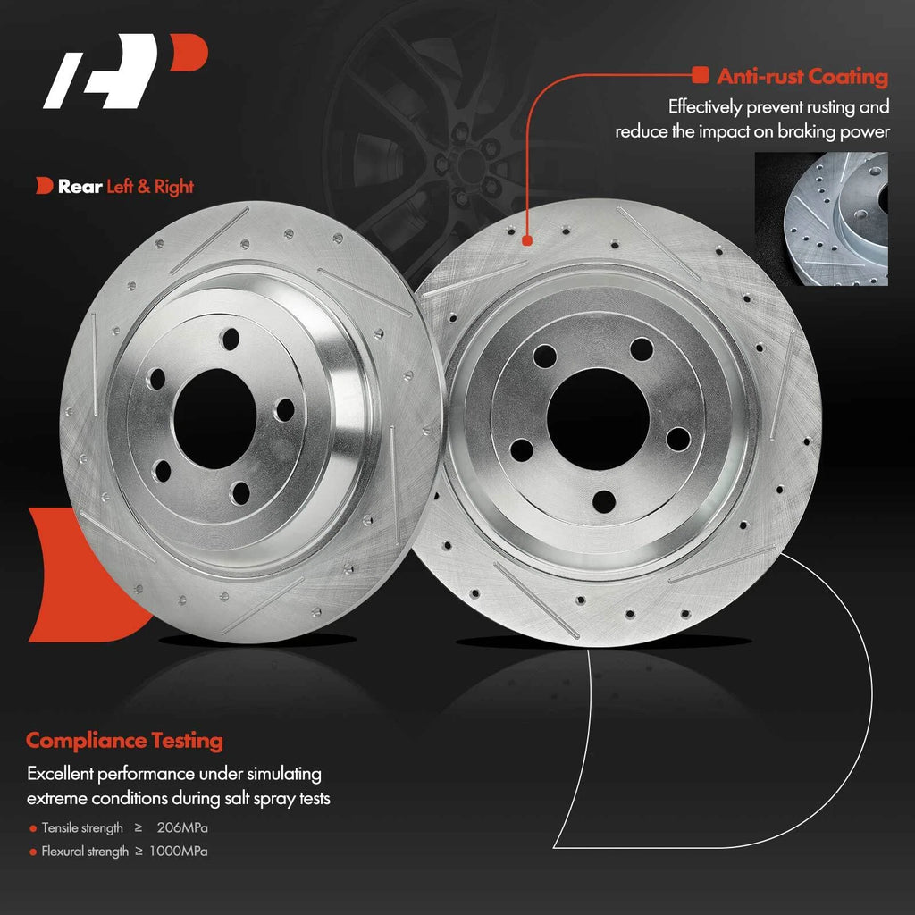 Rear Drilled Brake Rotor for Ford Mustang (2015–2022)