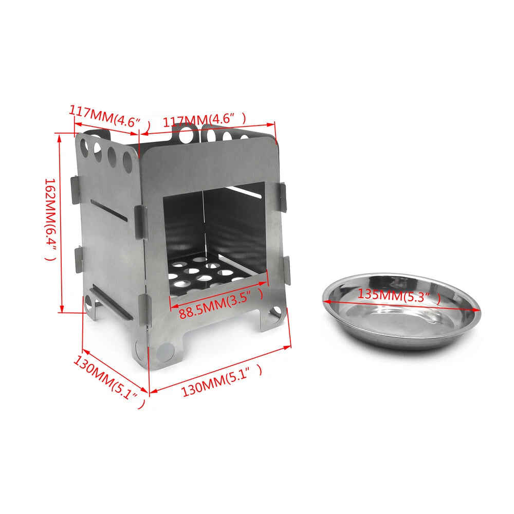 Folding Wood Stove for Outdoor Cooking Camping Backpacking