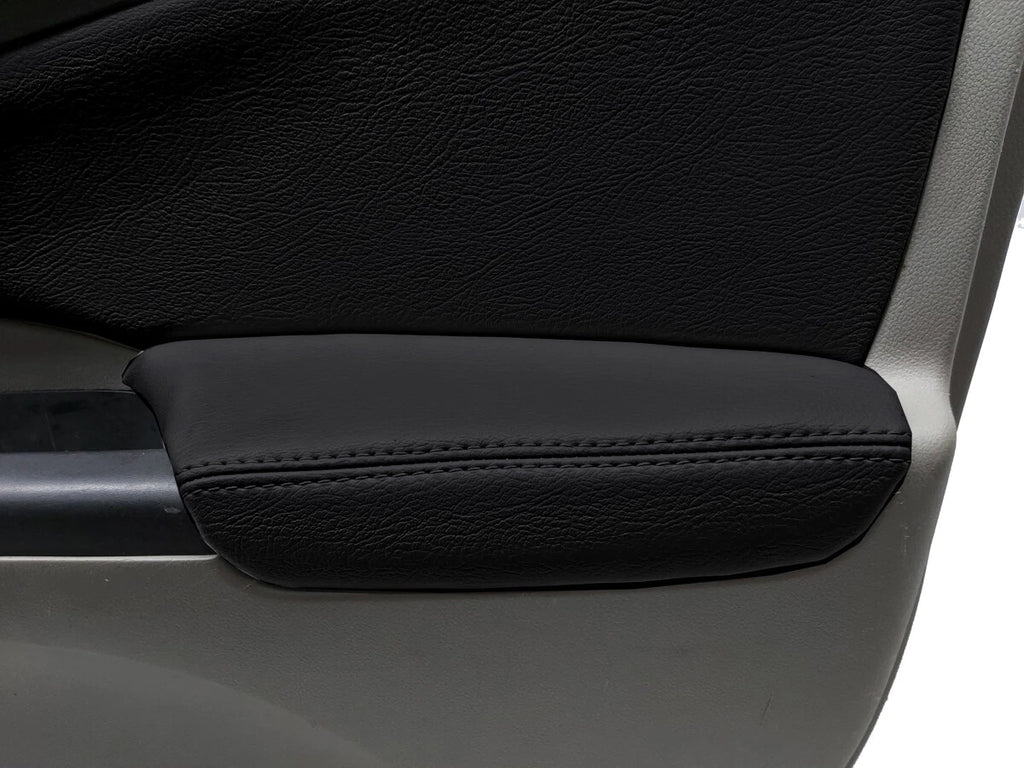 Front Armrest Door Panel Cover for Honda CR-V (2012–2016) Black PVC Leather