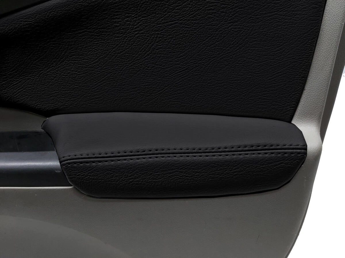 Front Armrest Door Panel Cover for Honda CR-V (2012–2016) Black PVC Leather