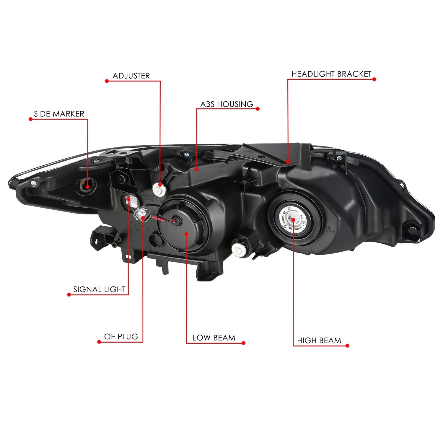 Left Driver Side Projector Headlight Lamp Assembly for Acura RDX (2013–2015)