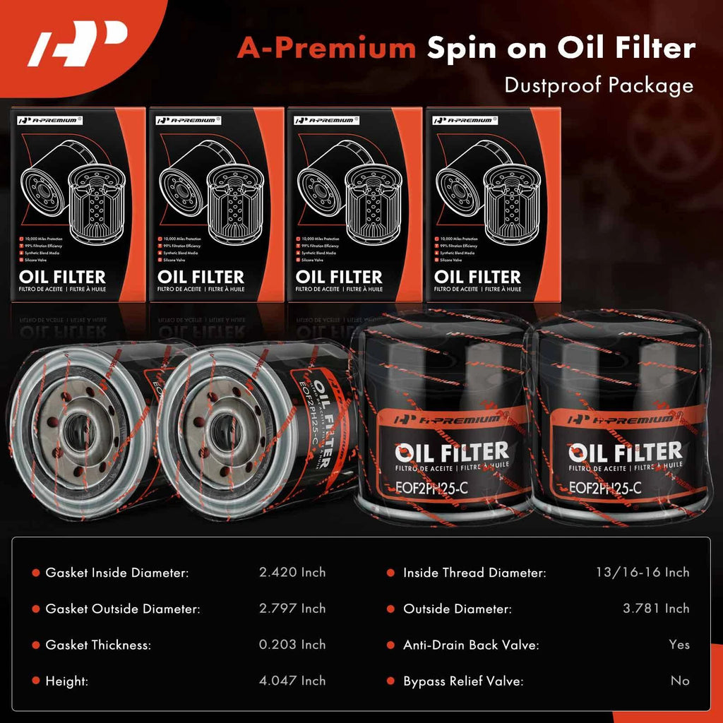Set of 4 Engine Oil Filters for Chevrolet C10 Suburban, Buick Regal (1973–1978)