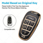 6 Button TPU Key Fob Cover for Hyundai Sonata Tucson Santa Fe (2010–2020)