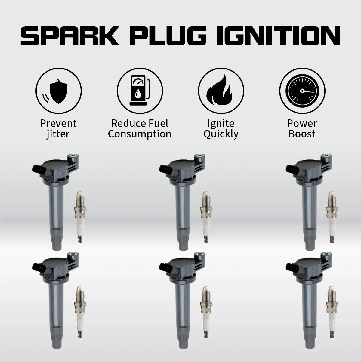 6X Ignition Coil & 6X Iridium Spark Plug for Toyota Solara Sienna (2004–2008)