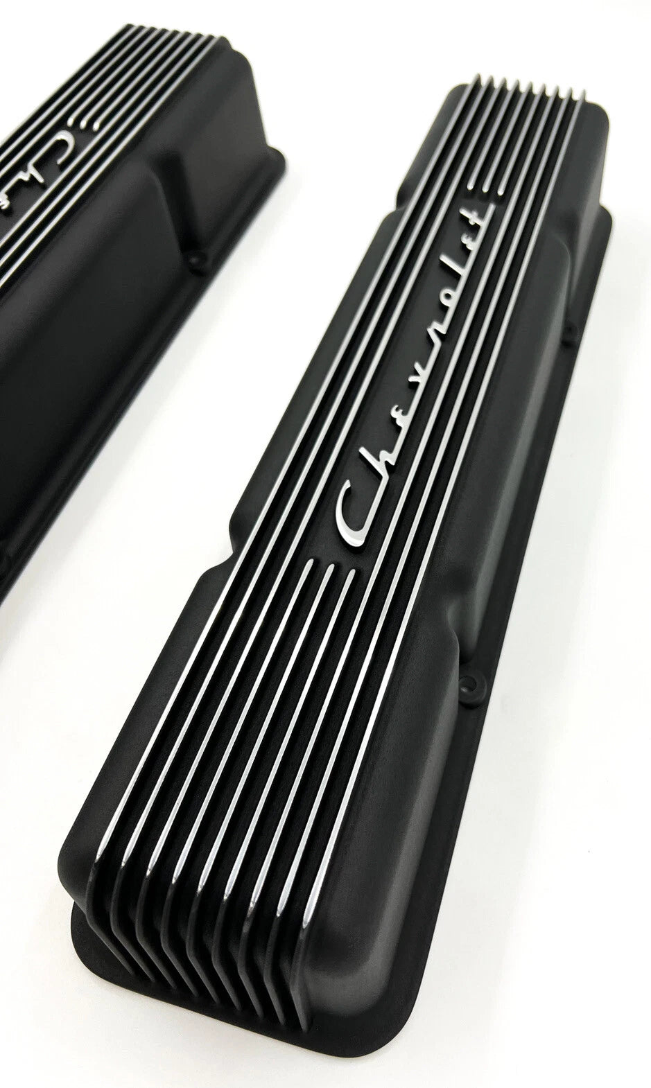 Valve Covers Replacement Finned Chevrolet Script for Small Block Chevy 350 (1968–1970)