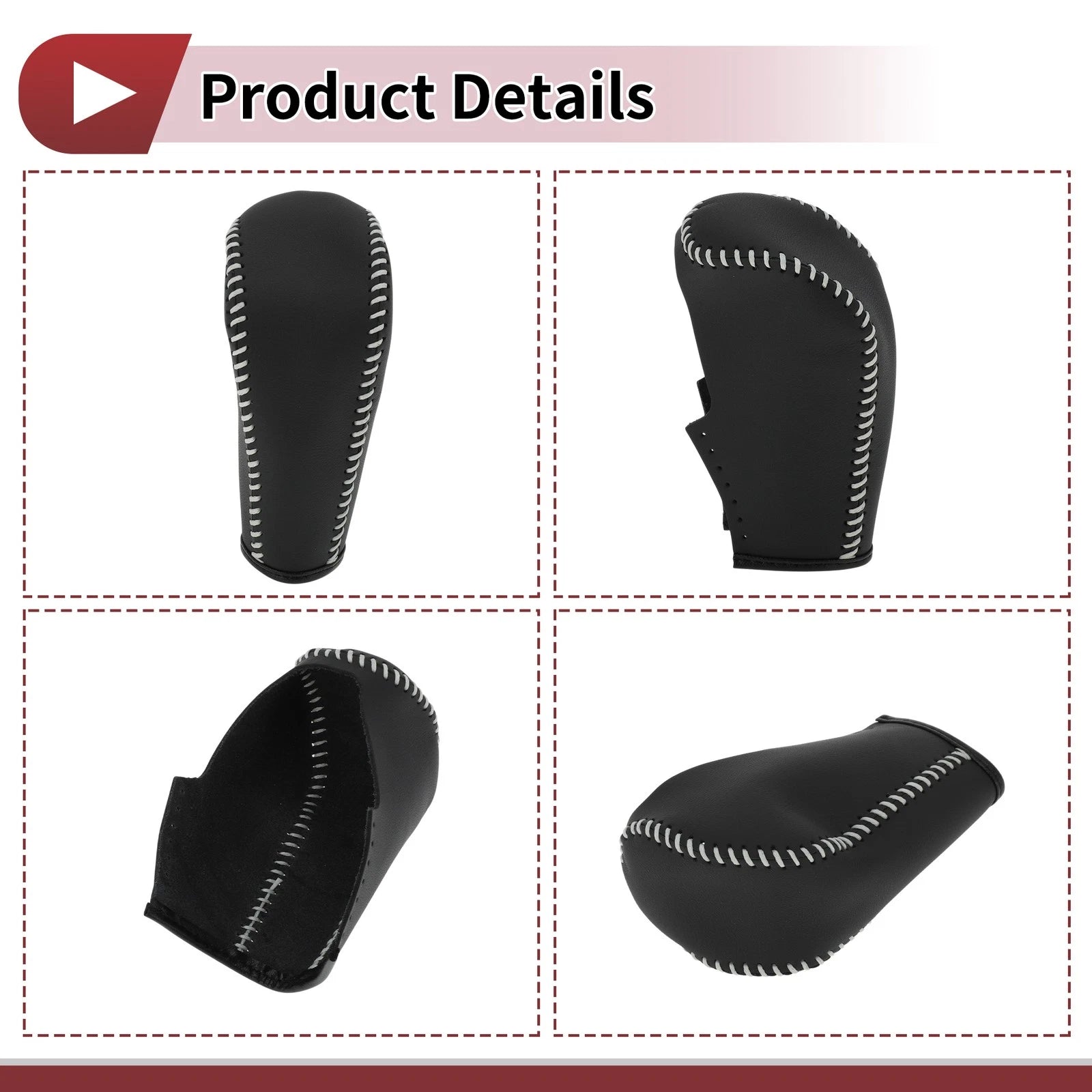 Gear Shift Knob Cover for BMW 3 Series E90 (2007–2013) Black Beige Faux Leather