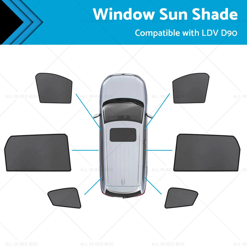Set of 2 Rear Magnetic Sun Shades for LDV D90 (2017–2023)