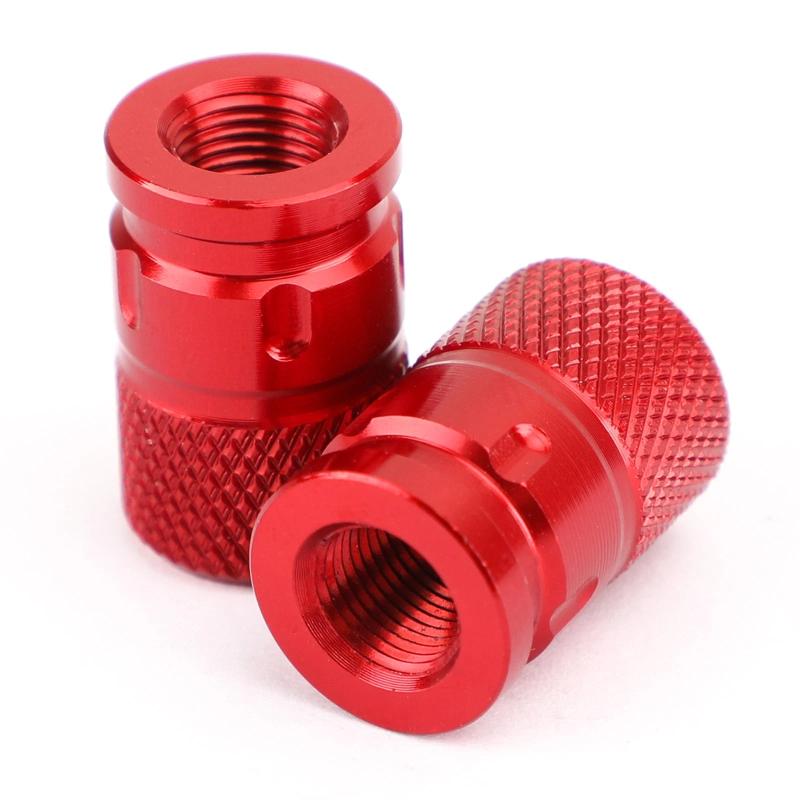 2pcs CNC Red Anti-Theft Tire Valve Stem Caps for Car Truck Bike Motorcycle