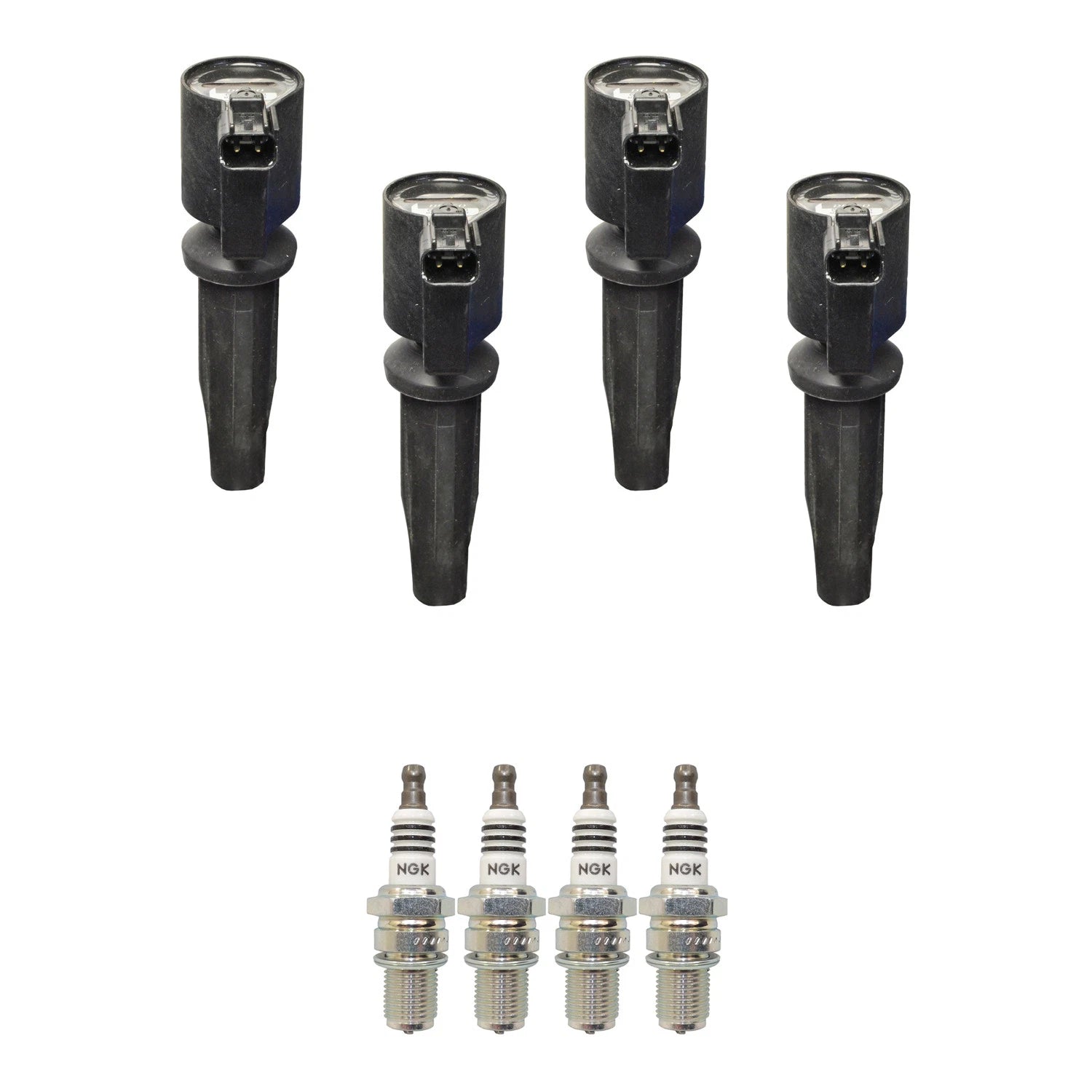 Set of 4 Ignition Coils & NGK Iridium Spark Plugs for Ford Escape, Focus (2003–2012)