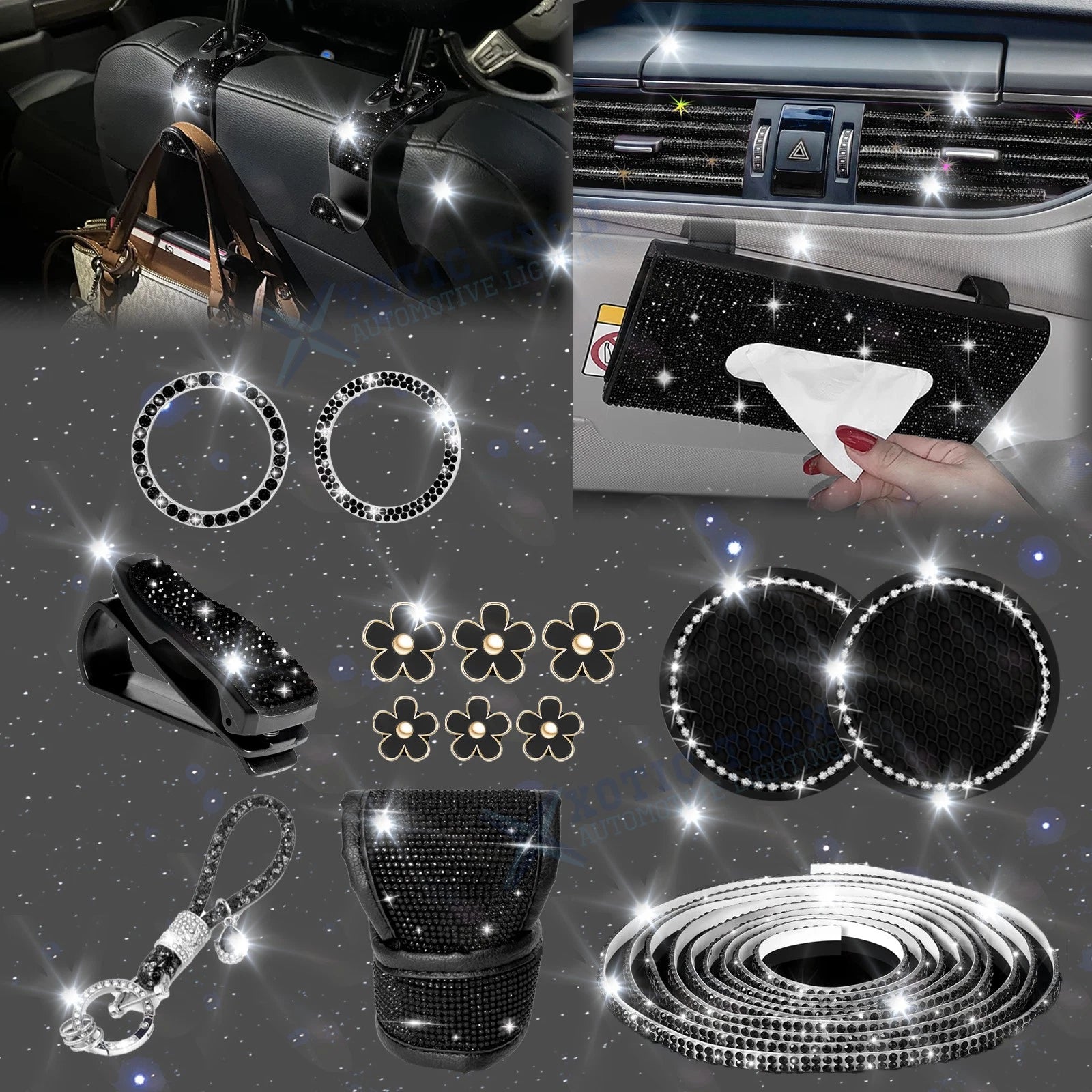 Sparkly Crystal Air Vent Outlet Strips for Infiniti (2022–2024)