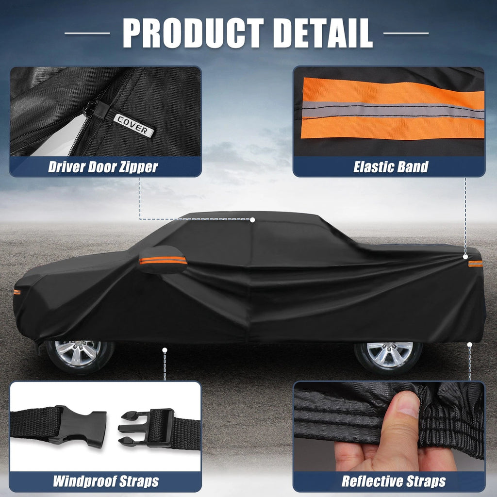 Waterproof Car Cover for Chevy Silverado (210D-PU, Black)