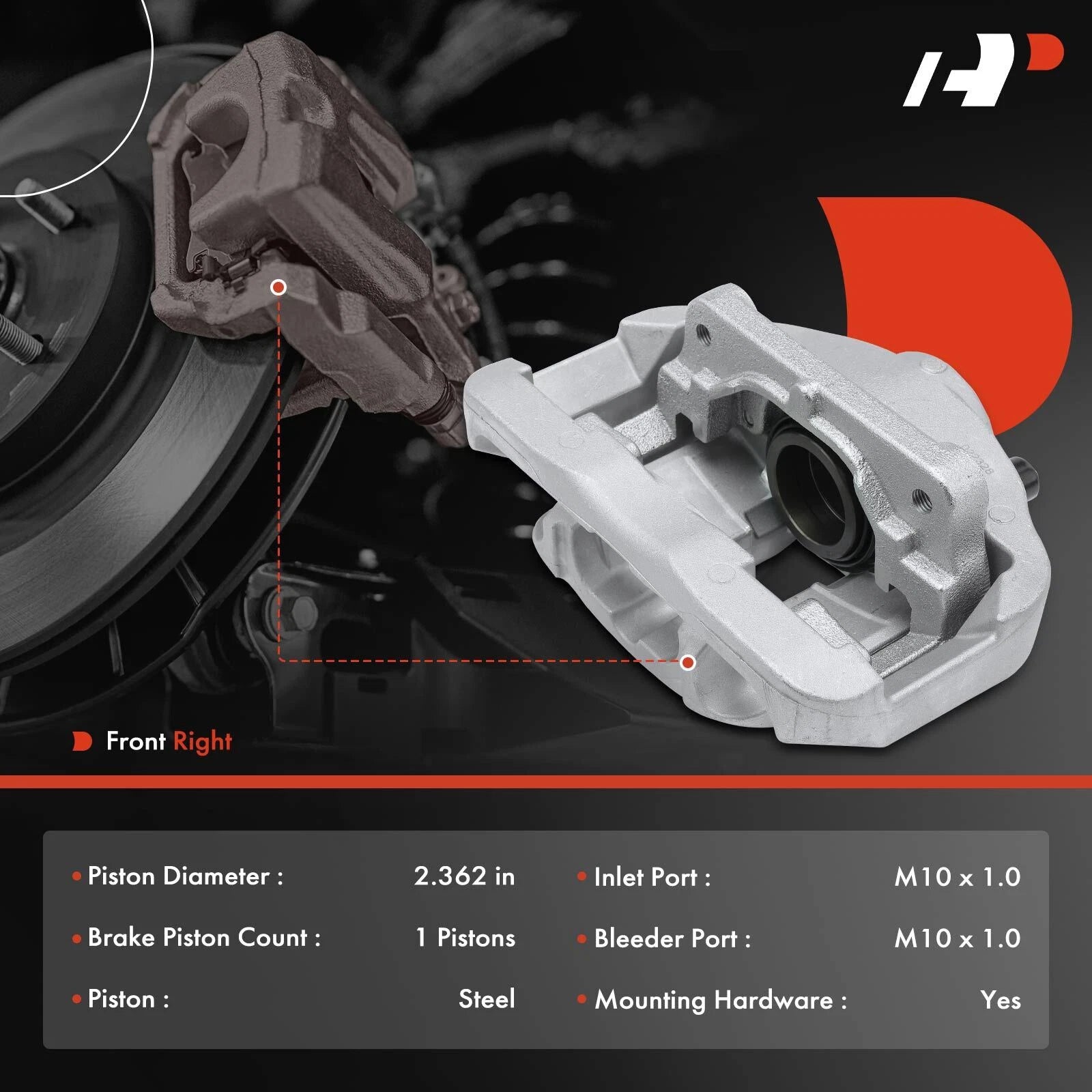 Front Right Disc Brake Caliper for BMW E60 F10 528i 525i 530i (2004–2007)