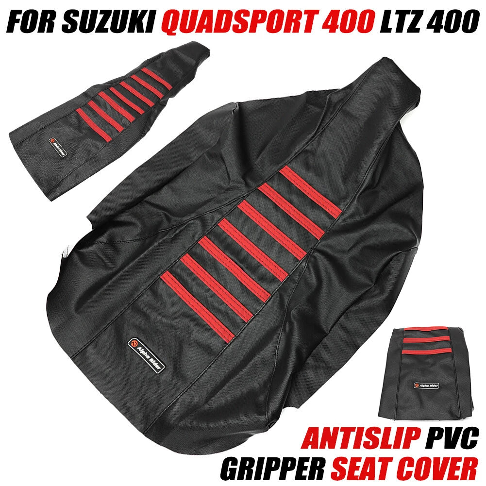 Red Gripper Anti-Slip Seat Cover for Suzuki Quadsport Z400 LTZ400 (2003–2009)