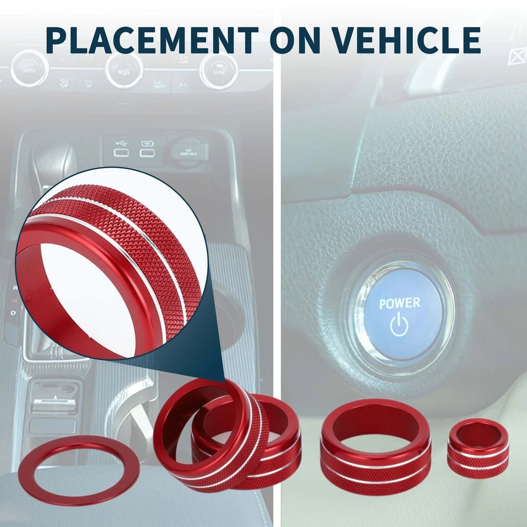 5X AC Media Engine Start Rear View Mirror Knob Cover for Honda CRV (2023)