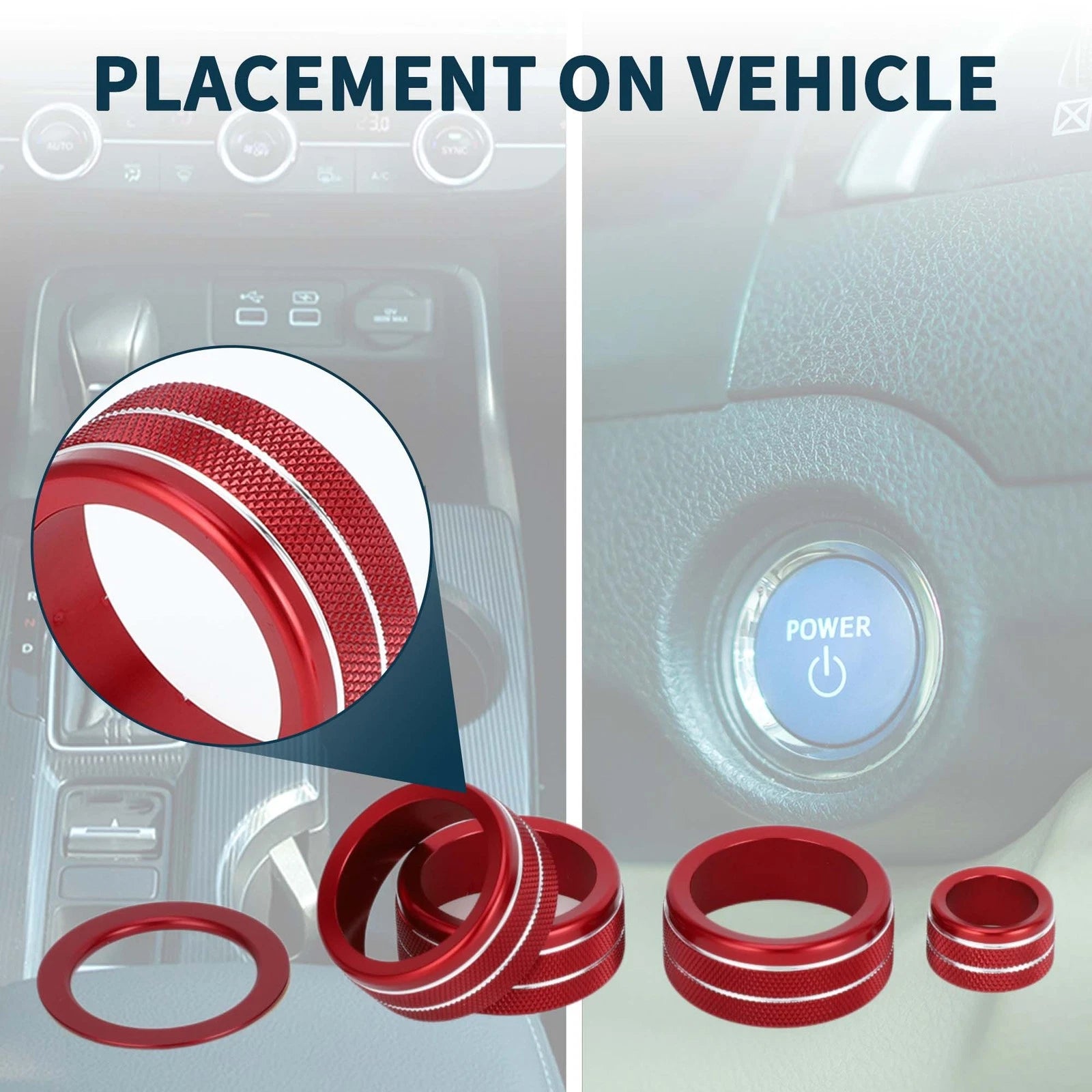 5X AC Media Engine Start Rear View Mirror Knob Cover for Honda CRV (2023)