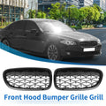 Front Hood Bumper Grille for BMW 528i 535i 550i xDrive Black 1 Pair