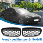 Front Hood Bumper Grille for BMW 528i 535i 550i xDrive Black 1 Pair