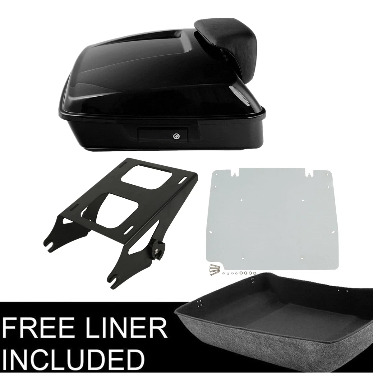 Chopped Trunk Pad Plate Mount Rack for Harley Touring Road Glide (2014–2023)