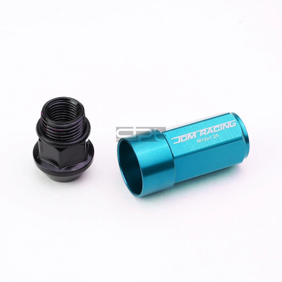 Set of 20 M12X1.25 Sky Blue Aluminum Lug Nuts with Caps for JDM Vehicles
