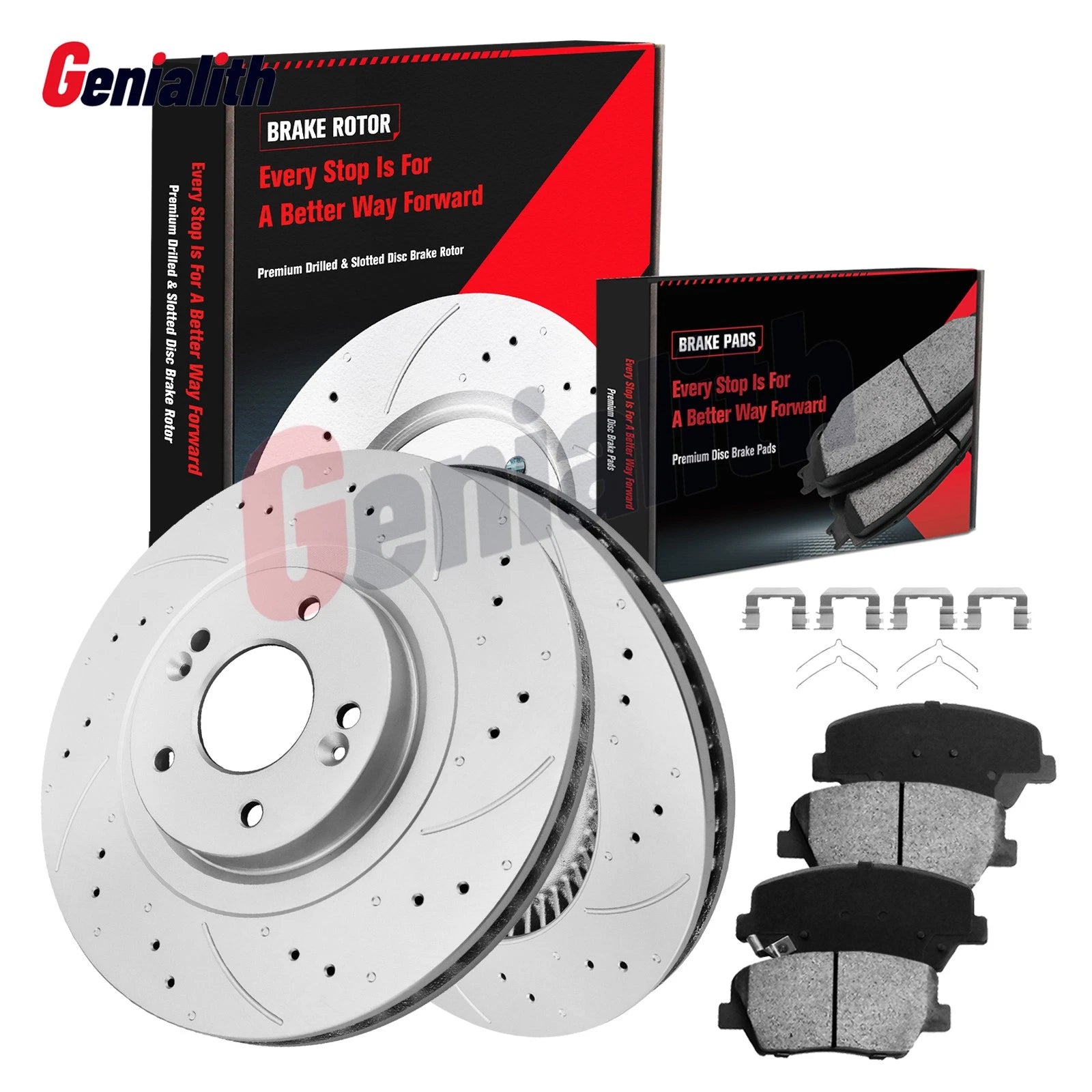 Front Disc Brake Rotors & Ceramic Pads Kit for Hyundai Santa Fe Sport (2013–2019) & Kia Sorento (2011–2019)