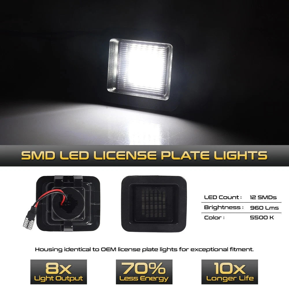 Smoked White LED License Plate Light for Ford F-150 (2015–2022)