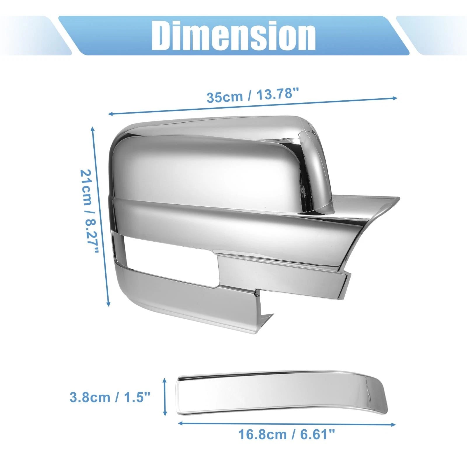 Pair of Chrome Plated Full Mirror Covers with Turn Signal for Ford F150 (2009–2014)