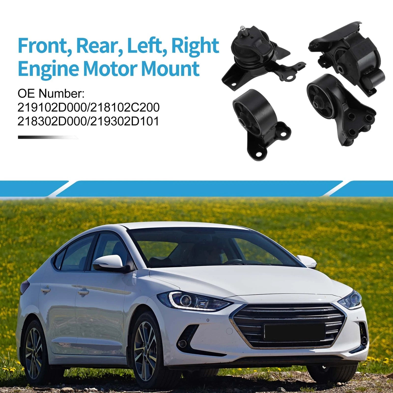 Set of 2 Engine Motor Trans Mounts for Hyundai Elantra 2.0L (2001–2006) 640283776850