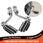 Long Highway Foot Pegs for Harley Touring Road King Street Glide (1-1/4" Bars)