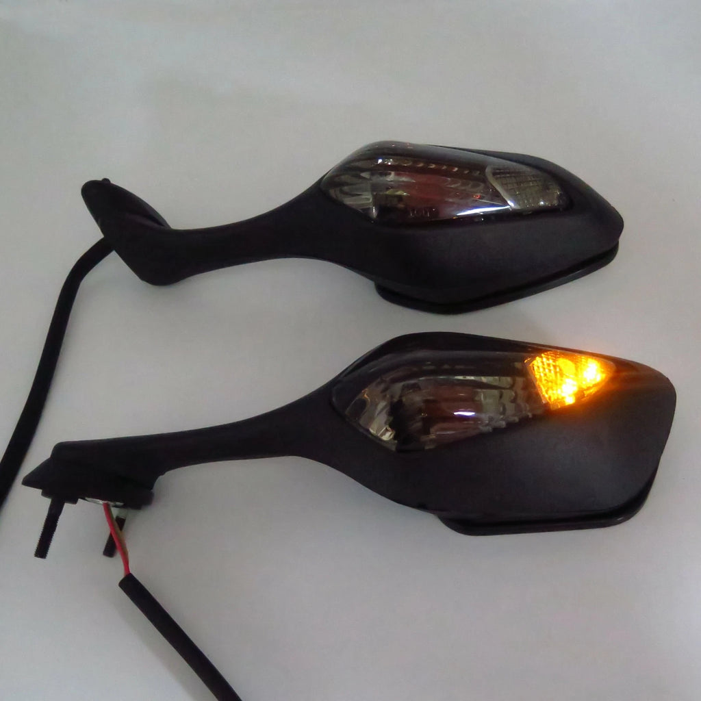 Black Smoke Side Mirrors with Turn Signals for Honda CBR 1000RR (2008–2012)