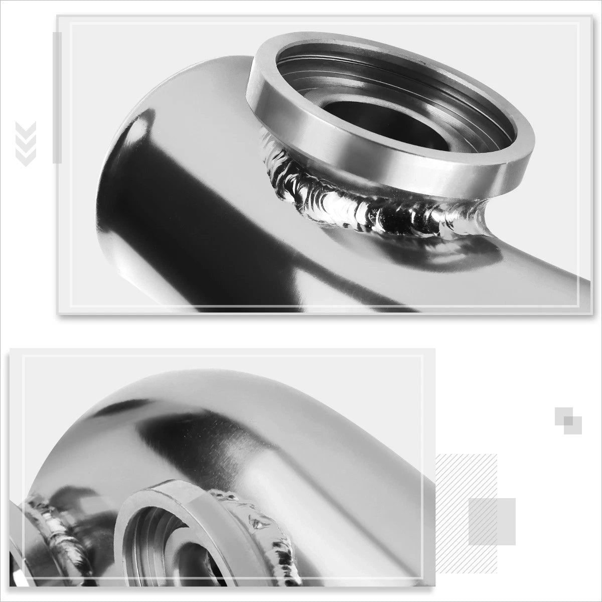2.5" OD Aluminum 70 Degrees Bend Turbo BOV Adapter Flange Pipe for