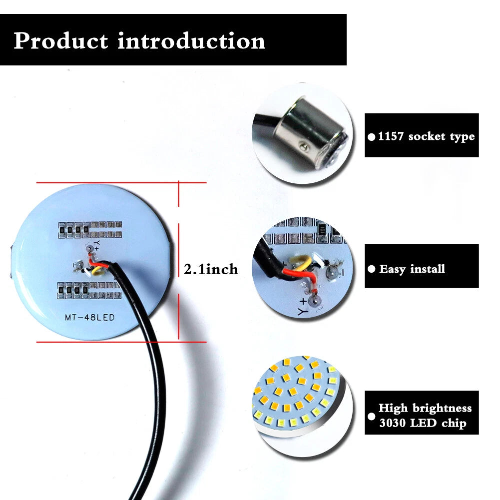 2X Switchback LED Turn Signal Bulbs for Harley Dyna Softail
