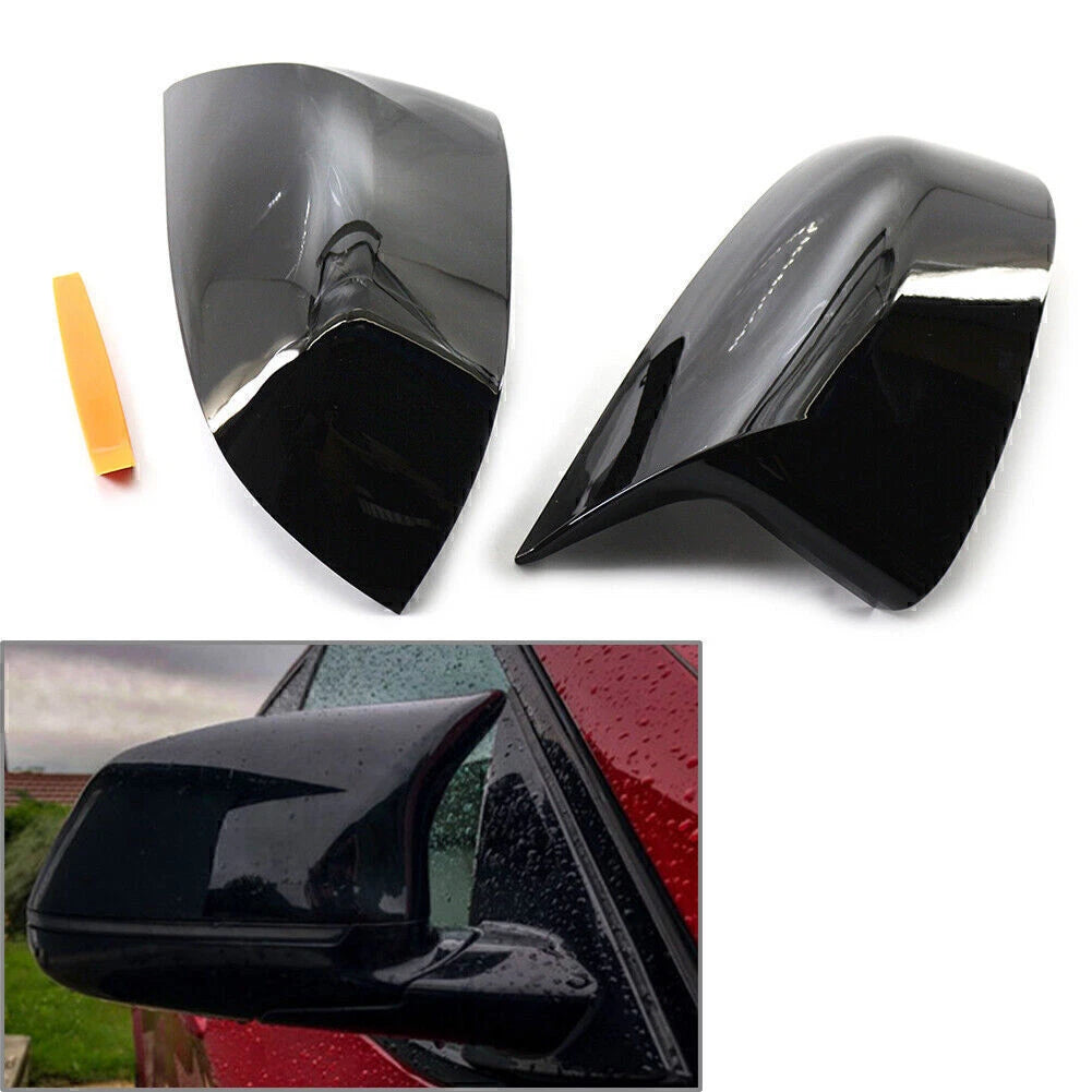 1 Pair ABS Gloss Black Mirror Cover Caps for BMW X3 X4 X5 X6 X7 (2018–2023)