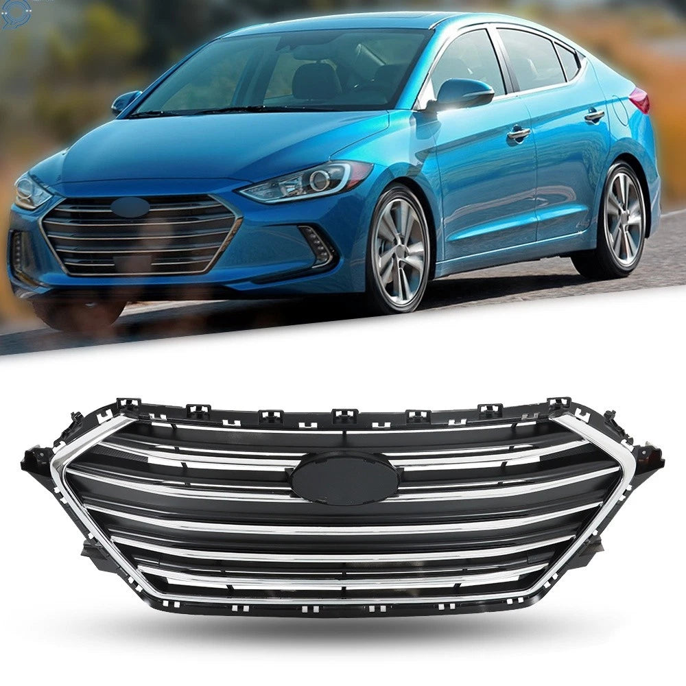 Front Bumper Grille for Hyundai Elantra (2017–2018) Chrome Trim