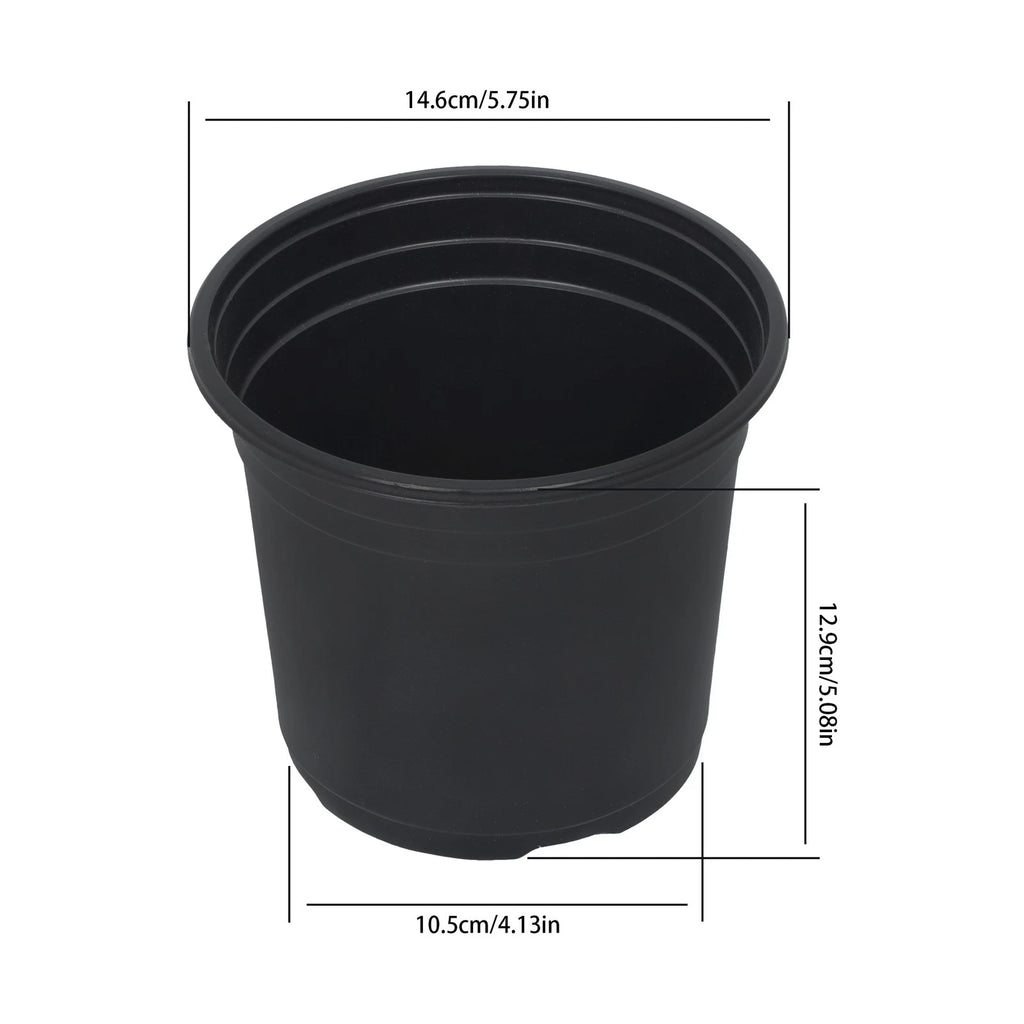 Set of 100 Plastic Flower Nursery Pots with Drainage Hole