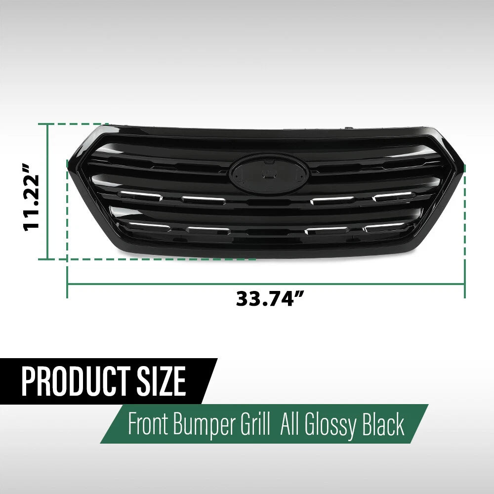Front Bumper Upper Grille for Subaru Outback (2015–2017) Black