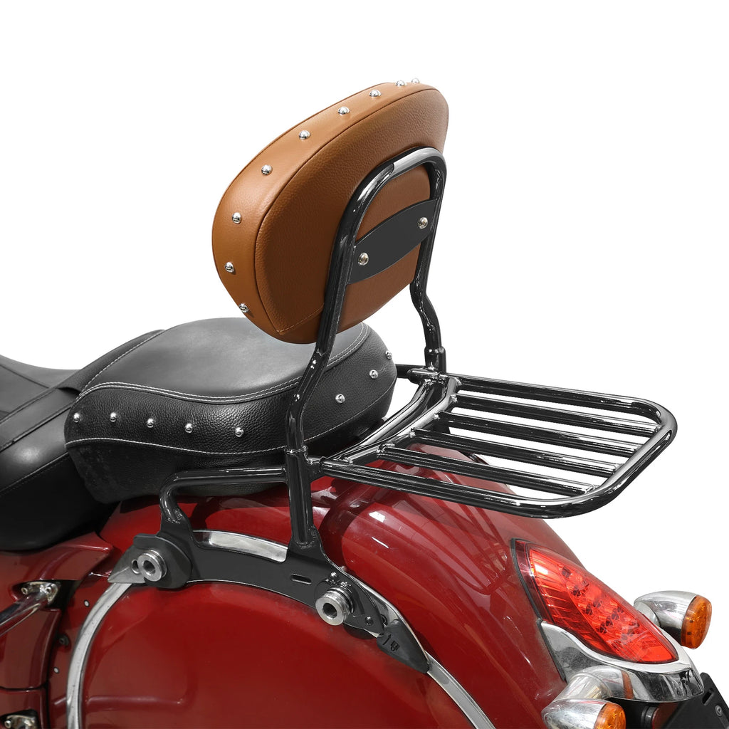 Black Backrest Sissy Bar Luggage Rack for Indian Chieftain (2016–2025)