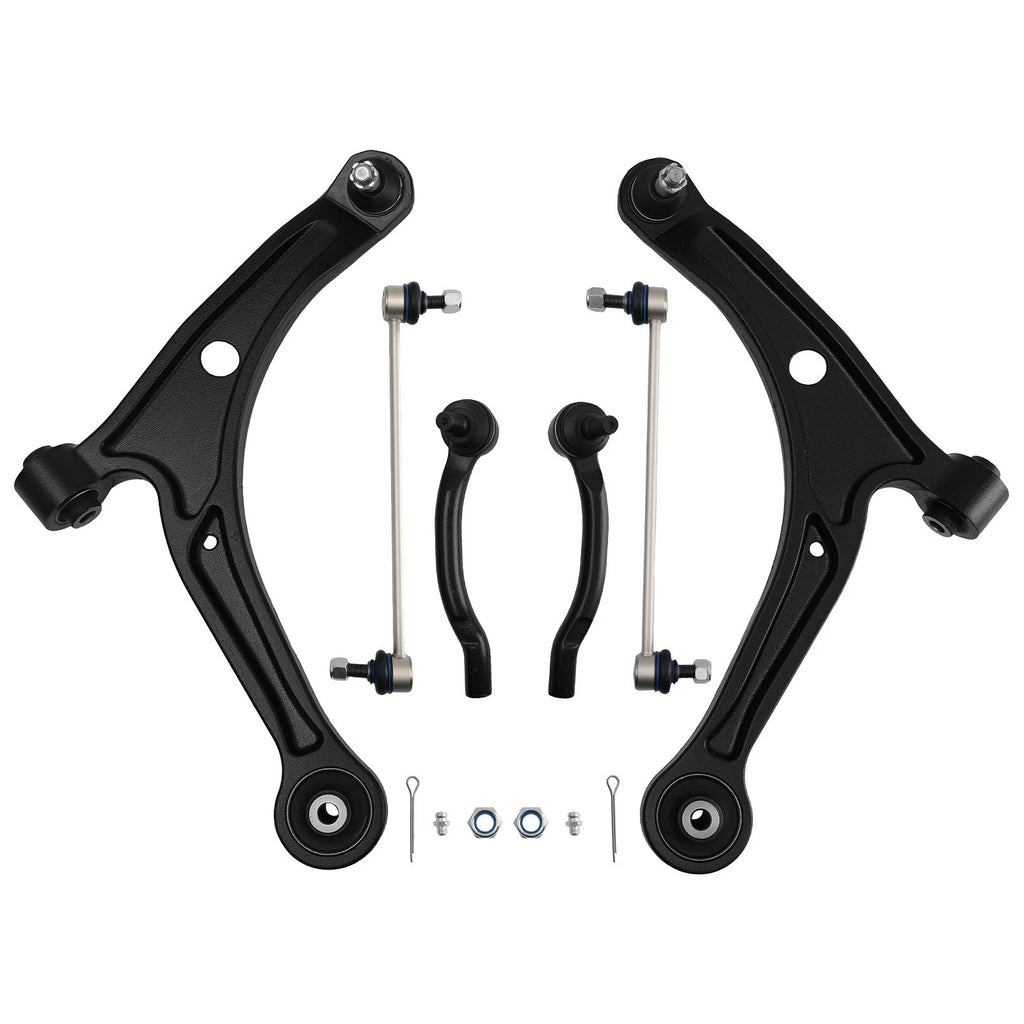 Set of 2 Front Lower Control Arms Sway Bars Tie Rods for Honda Pilot (2006–2008) Acura MDX