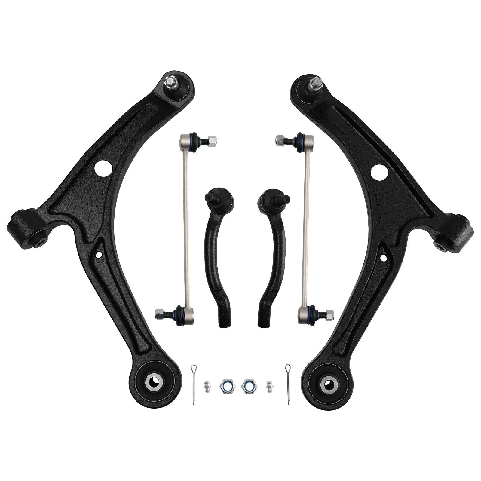 Set of 2 Front Lower Control Arms Sway Bars Tie Rods for Honda Pilot (2006–2008) Acura MDX