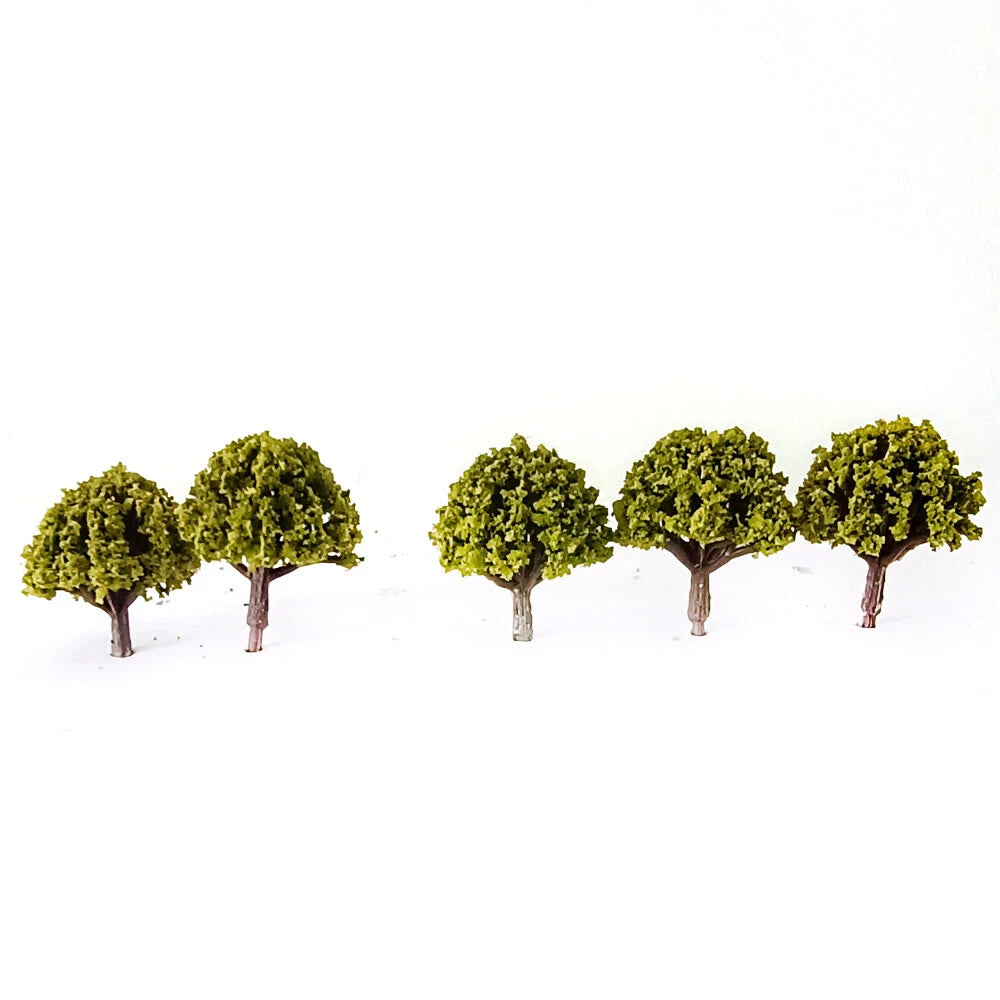 Set of 12 Green Model Trees for HO Scale Train Diorama