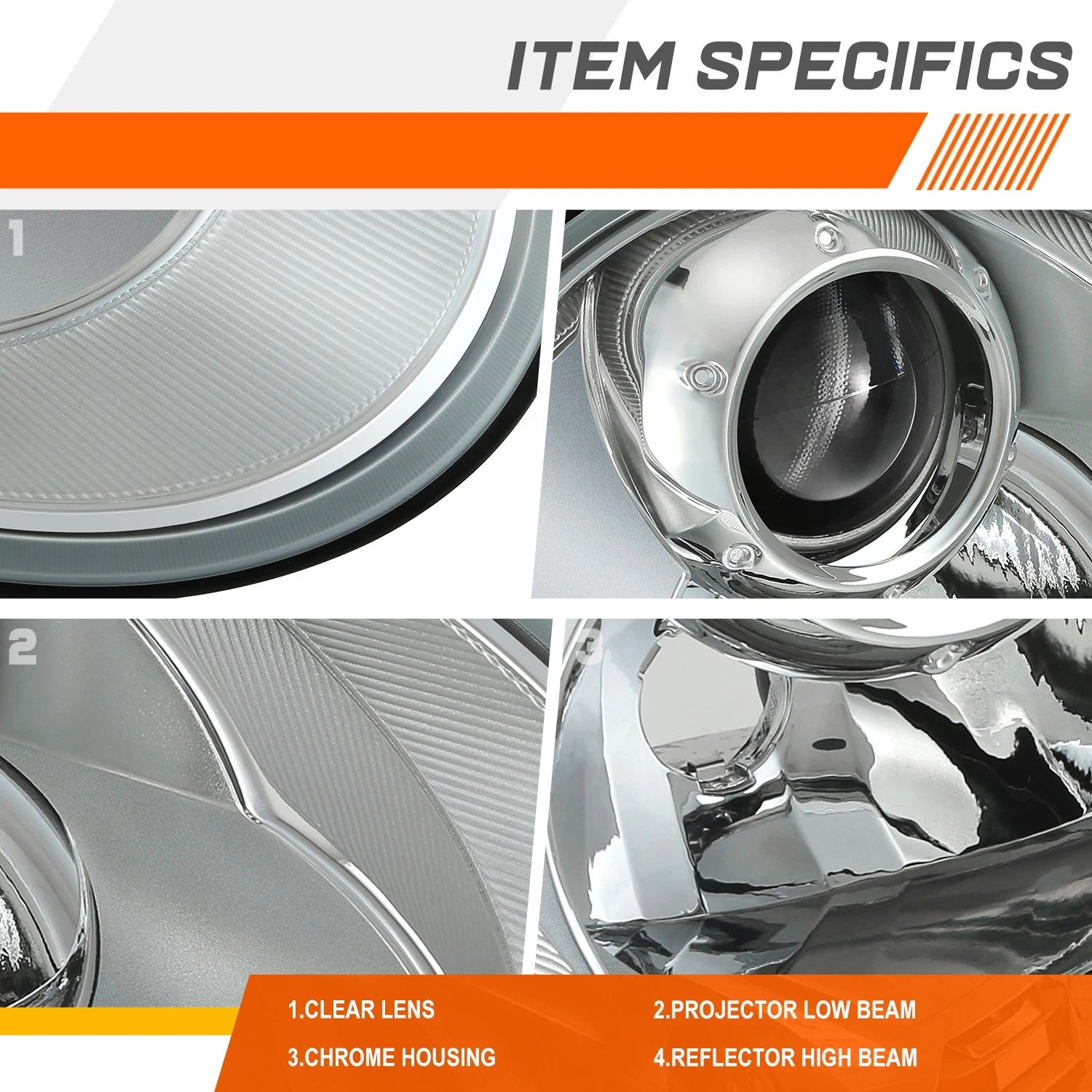 Passenger Side Chrome Projector Headlight Lamp for Volkswagen Beetle (2006–2011)