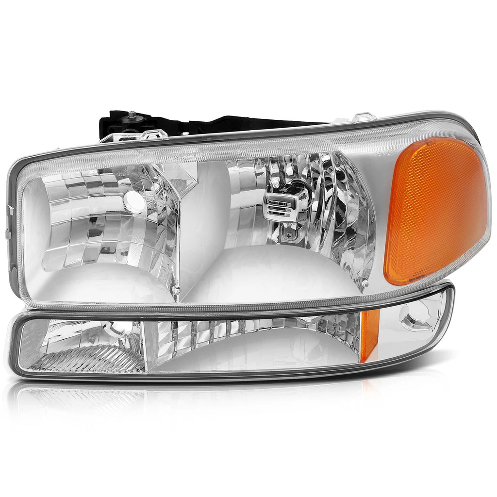 Headlight Assembly for GMC Sierra 1500-3500 (1999-2006) Clear