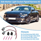 Set of 2 Side Marker Light Bulb Socket Pigtail for Ford Fiesta (2009–2019) No. 6R3Z13411BA