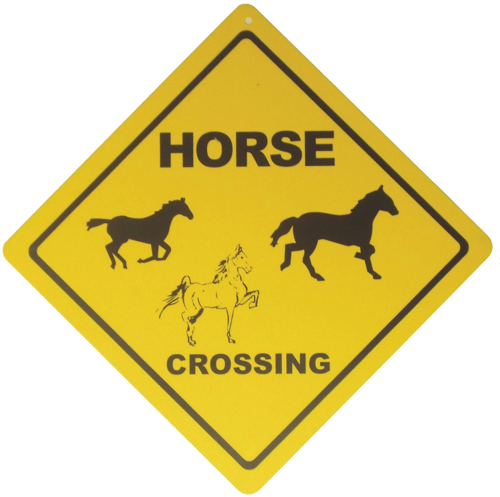 Caution Horse Crossing Sign for Man Cave Barn Decor