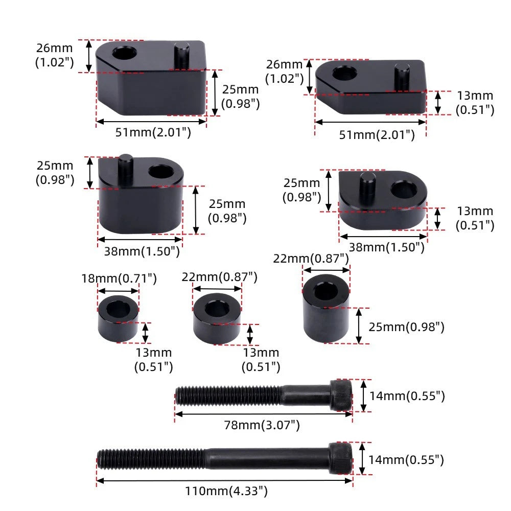 1-1/2" Driver Floorboard Outward Extension Spacer Kit for Harley Touring (2009–2024)