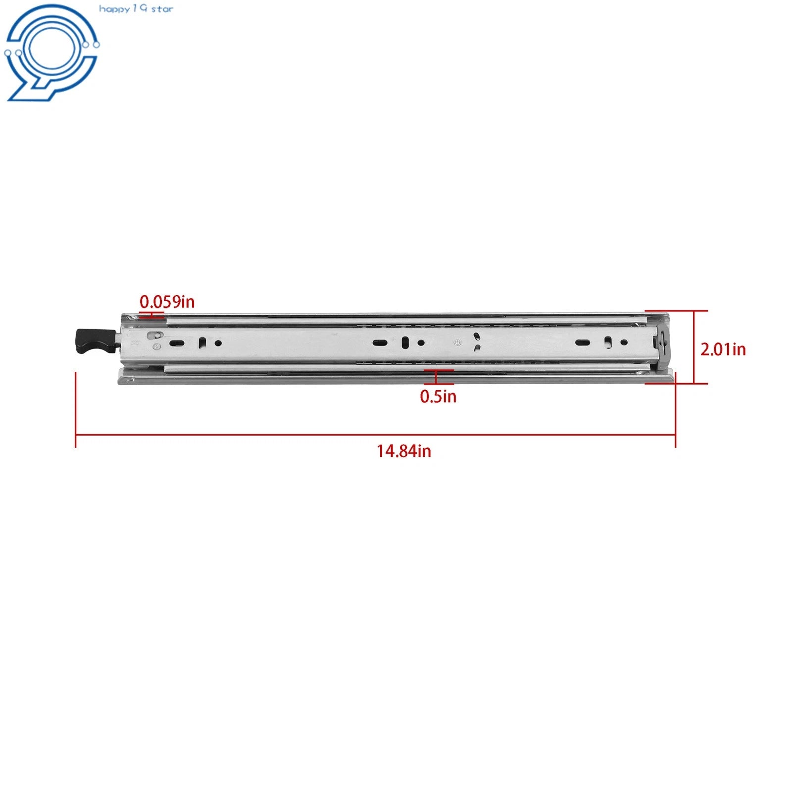 Set of 2 Heavy-Duty Drawer Slides with Lock for Universal Use (14")