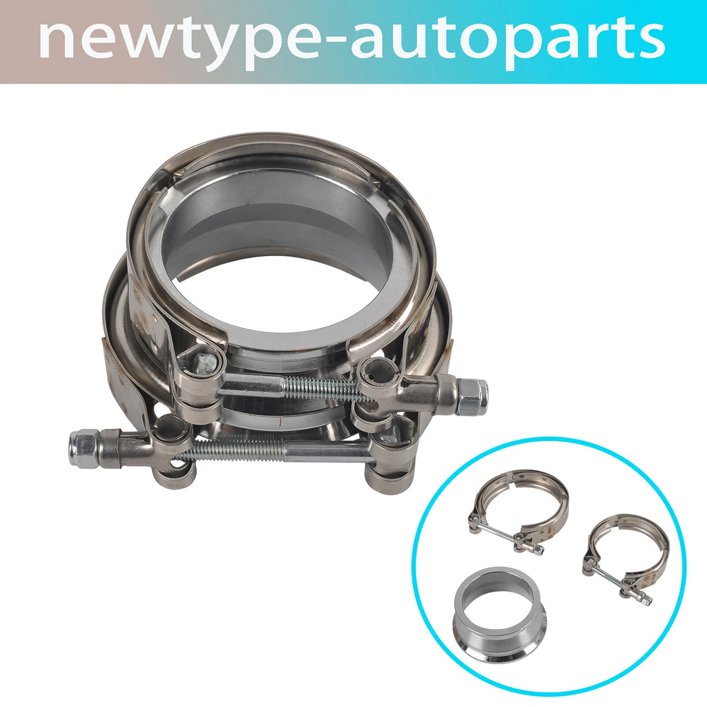 2.5" to 3" ID Steel Exhaust V-Band Adapter Flange Reducer with Clamp