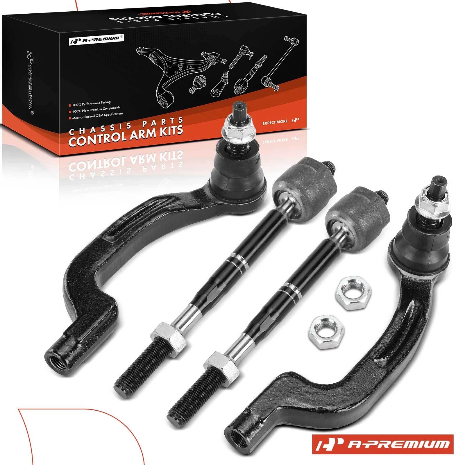 Set of 4 Front Inner Outer Tie Rod Ends for Infiniti QX30 (2016–2020)