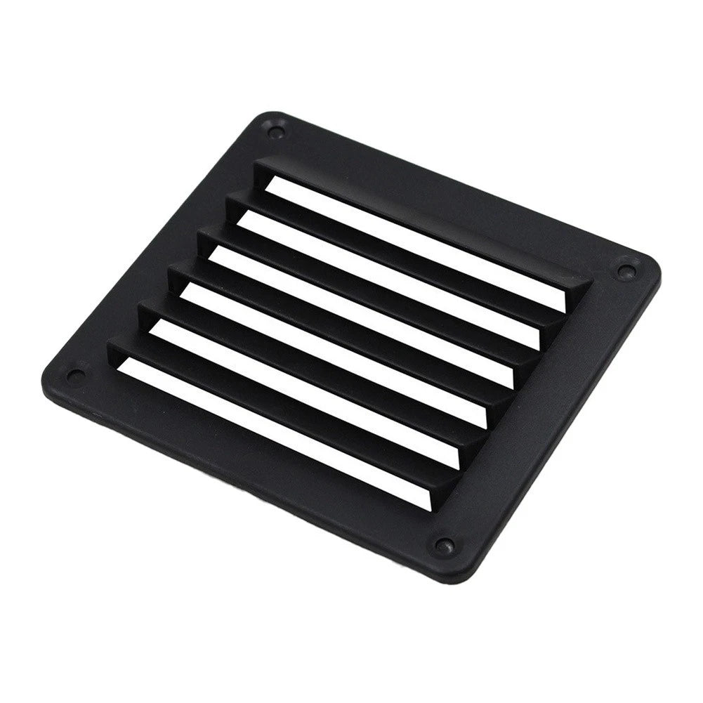 Black Square Nylon Louver Grille for Marine Air Vent Outlets (140mm x 123mm)