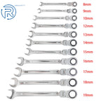 Set of 12 Metric Flexible Head Ratcheting Wrenches for Various Models