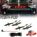 Set of 4 Smoked Lens Red LED Front Grill Lights for Toyota 4Runner (2014–2019)